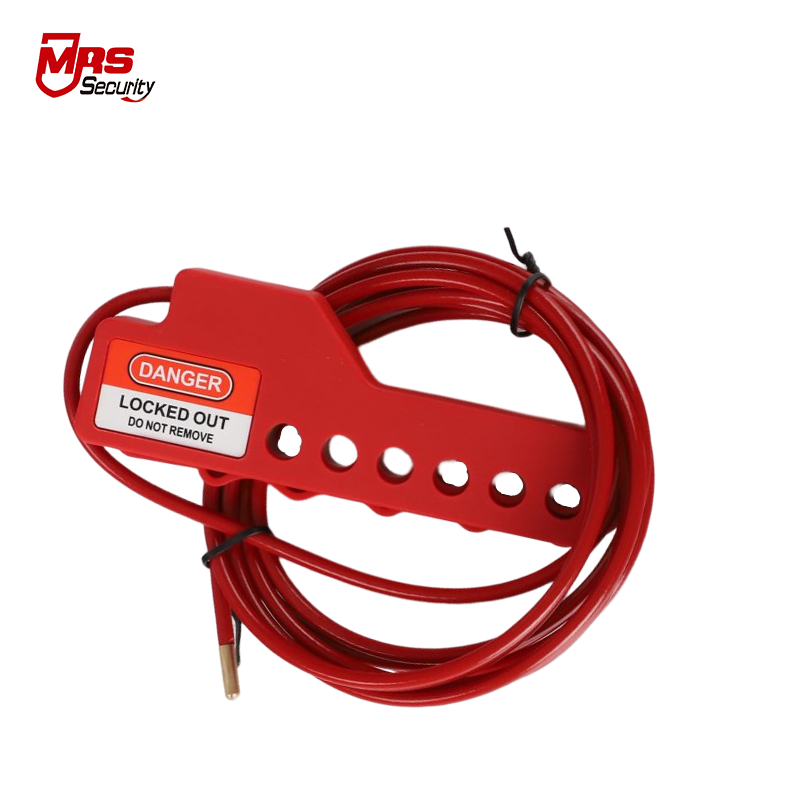 Customized 2.4m length industrial wire cable safety lockout tagout nylon PA adjustable cable lockout MSL02