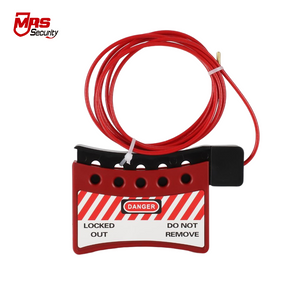 High security custom 2m length PVC coated steel wire cable lockout adjustable safety cable lockout MLS07